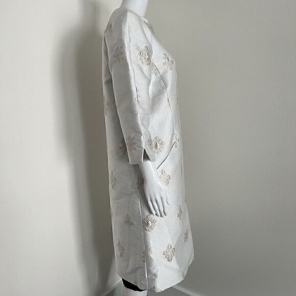 Carlisle Collection Womens Amelia Jacket Size 4 Metallic White Gold Embroidered - Picture 10 of 11